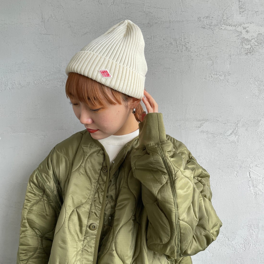 DANTON [ダントン] リブニットキャップ [DT-H0234BLG] IVORY