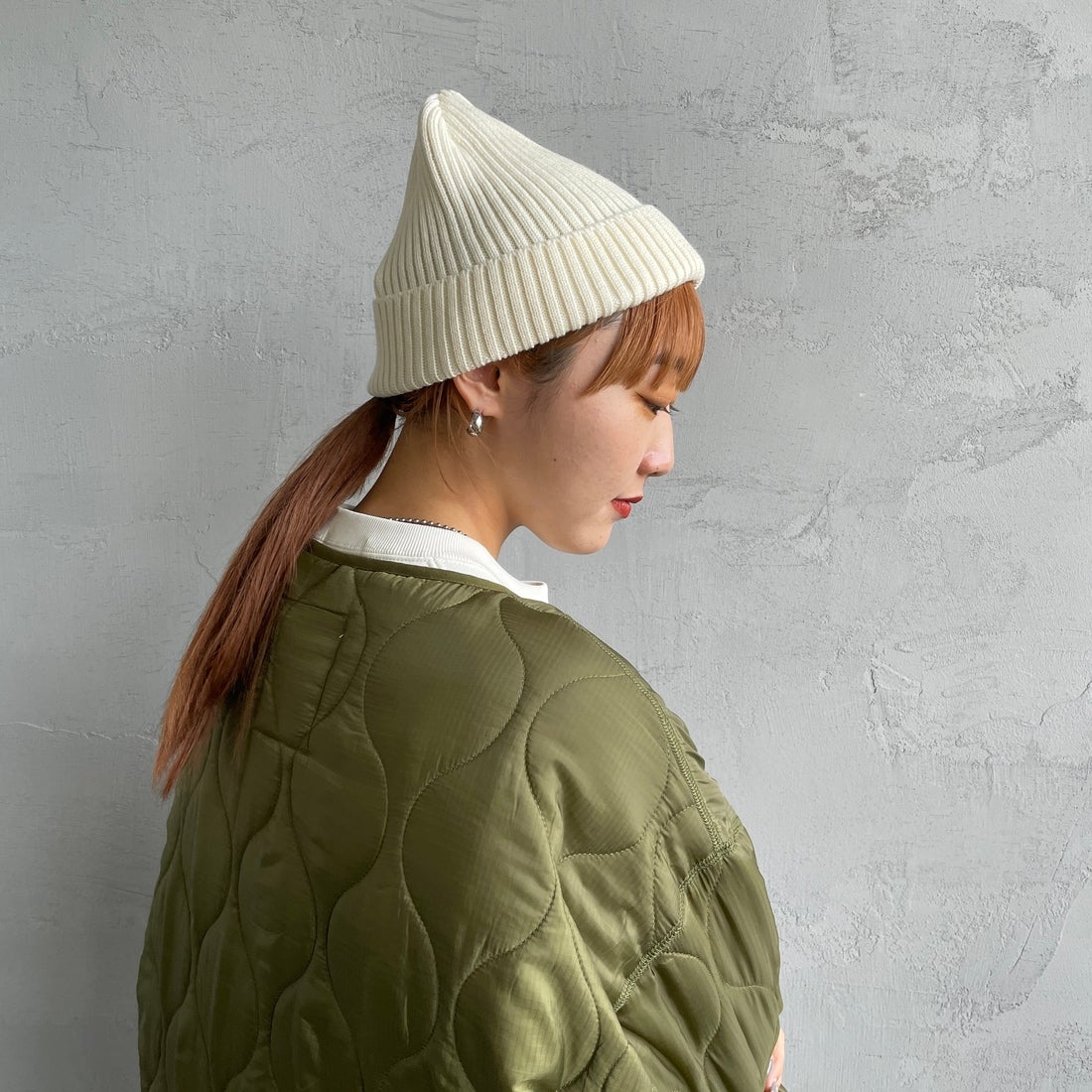 DANTON [ダントン] リブニットキャップ [DT-H0234BLG] IVORY