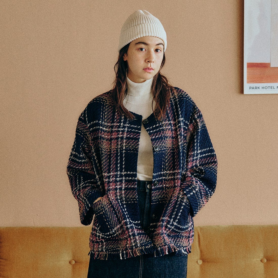 DANTON [ダントン] リブニットキャップ [DT-H0234BLG] IVORY