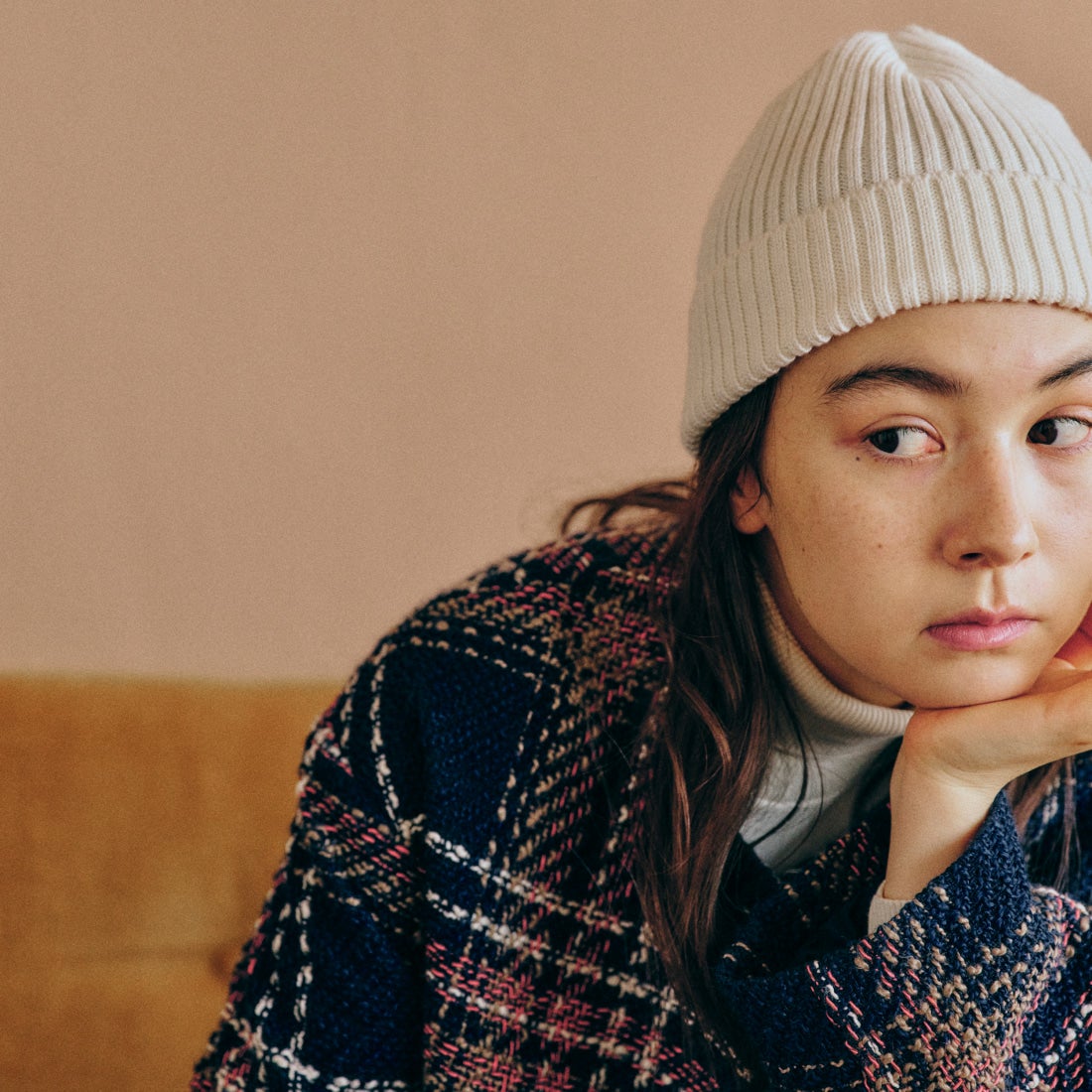 DANTON [ダントン] リブニットキャップ [DT-H0234BLG] IVORY