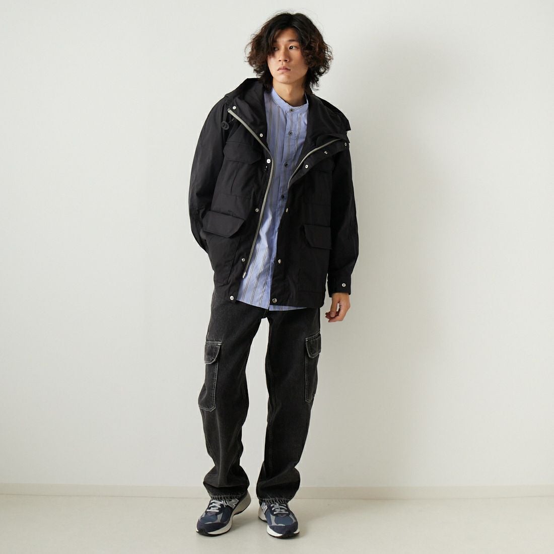THE NORTH FACE PURPLE LABEL [ザ ノースフェイス パープルレーベル] 65/35 マウンテンパーカー [NP2352N] K BLACK &&モデル身長：182cm 着用サイズ：L&&