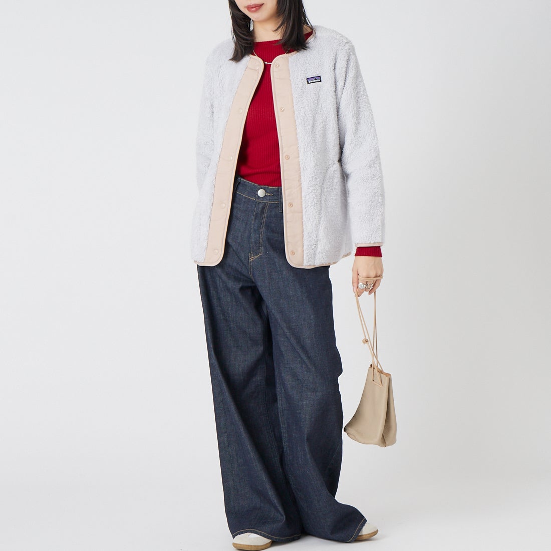 patagonia [パタゴニア] キッズ ロス ガトス カーディガン [65440] CRGY &&モデル身長：162cm 着用サイズ：KID-XL&&