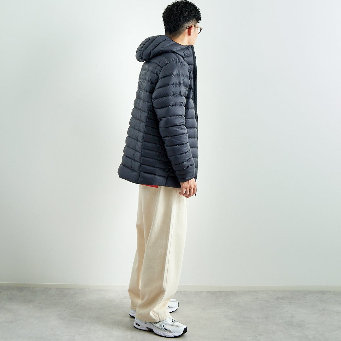 patagonia [パタゴニア] メンズ ダウン セーター フーディ [84702] BLK &&モデル身長：168cm 着用サイズ：L&&