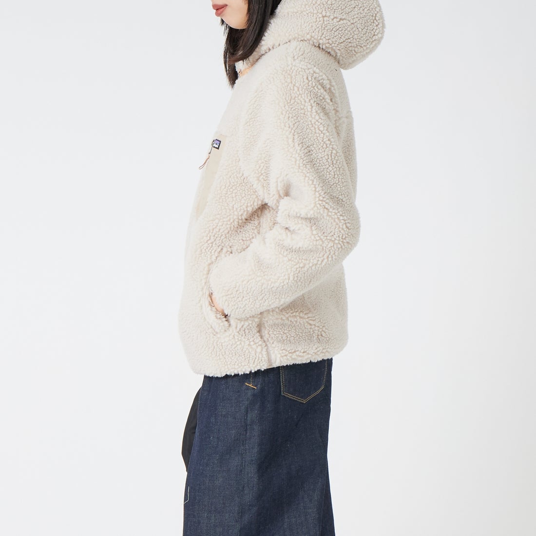 patagonia [パタゴニア] キッズ リバーシブル レディ フレディ フーディ [68095] ORTN &&モデル身長：162cm 着用サイズ：KID-XL&&