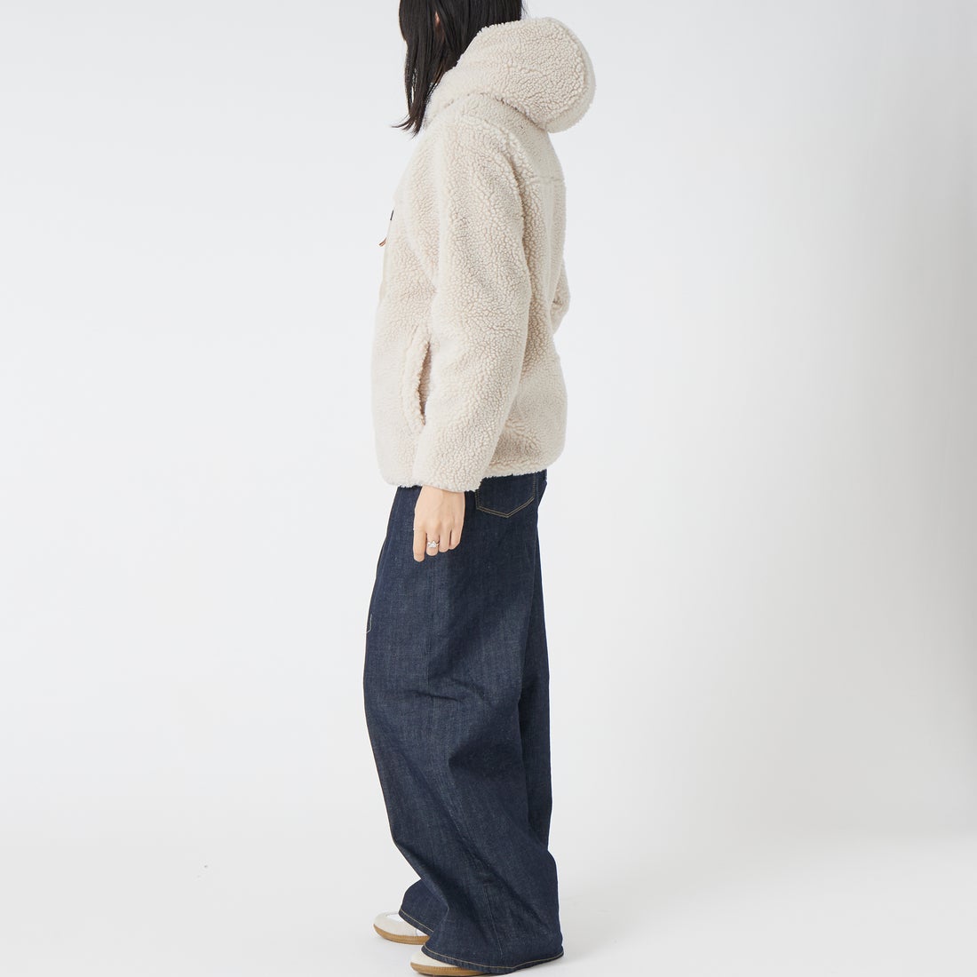 patagonia [パタゴニア] キッズ リバーシブル レディ フレディ フーディ [68095] ORTN &&モデル身長：162cm 着用サイズ：KID-XL&&