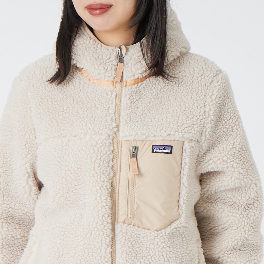 patagonia [パタゴニア] キッズ リバーシブル レディ フレディ フーディ [68095] ORTN &&モデル身長：162cm 着用サイズ：KID-XL&&