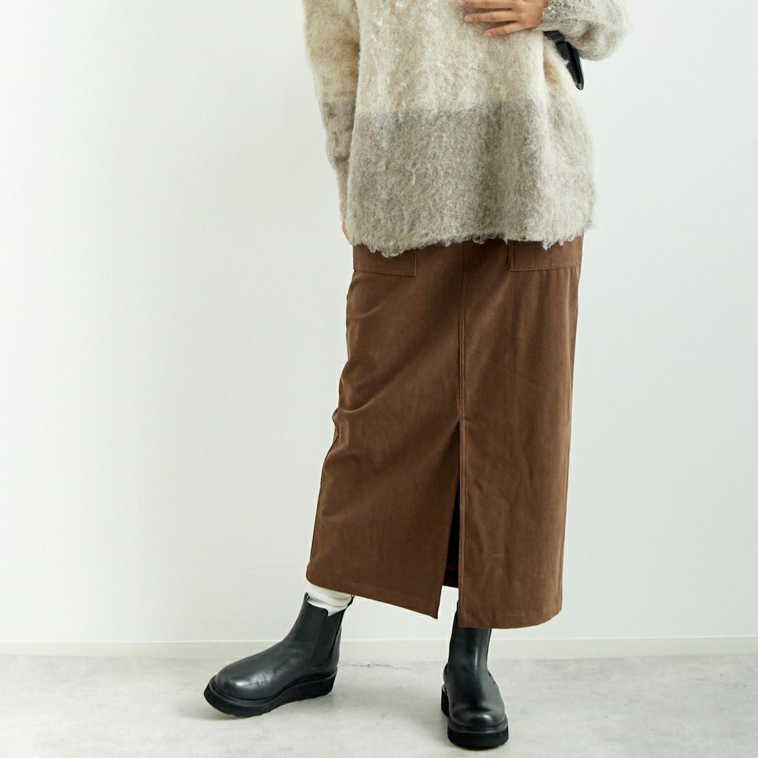 Jeans Factory Clothes [ジーンズファクトリークローズ] コーデュロイベイカースカート [IWJF-02] 38 ﾓｶ &&モデル身長：167cm 着用サイズ：40&&