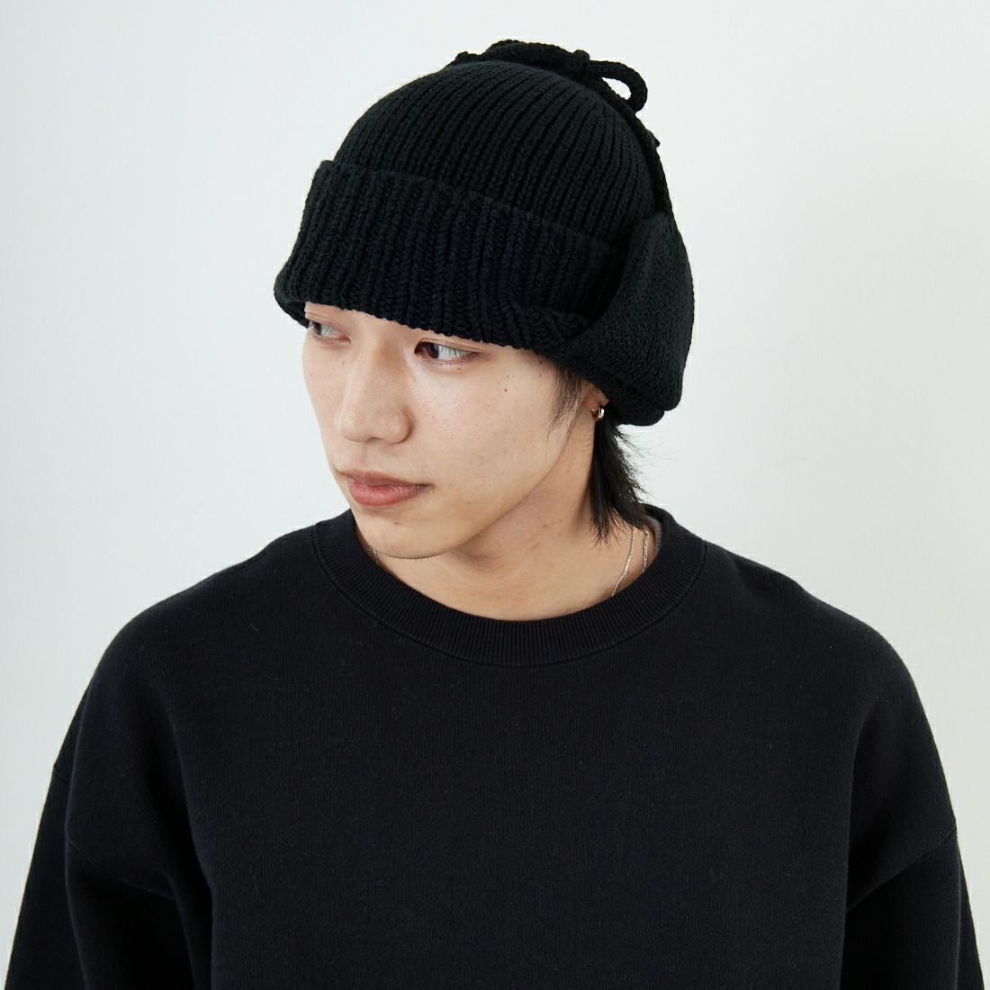 RACAL [ラカル] 耳当て付きニットキャップ [RL-21-1179] BLACK