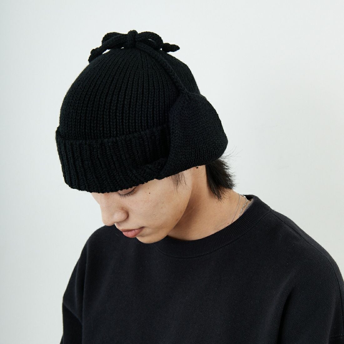 RACAL [ラカル] 耳当て付きニットキャップ [RL-21-1179] BLACK