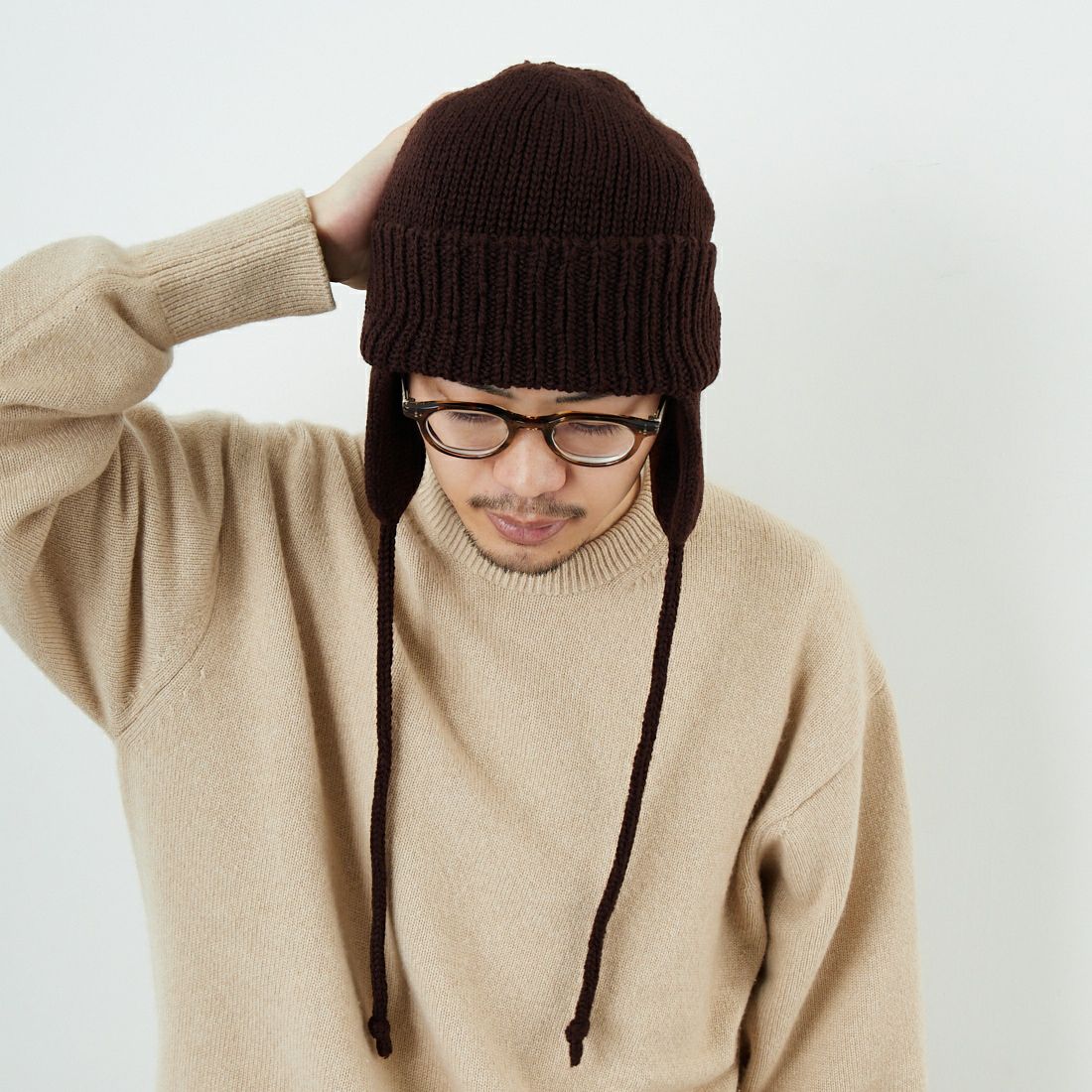 RACAL [ラカル] 耳当て付きニットキャップ [RL-21-1179] BROWN