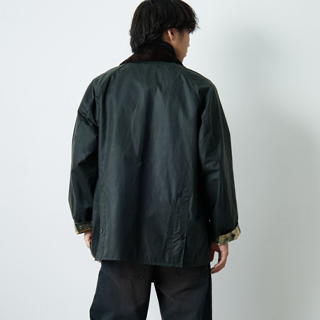 Barbour [バブアー] BEDALE/ビデイル ワックス コットン ブルゾン(オーバーサイズ フィット) [MWX1679] SG91 &&モデル身長：179cm 着用サイズ：38&&