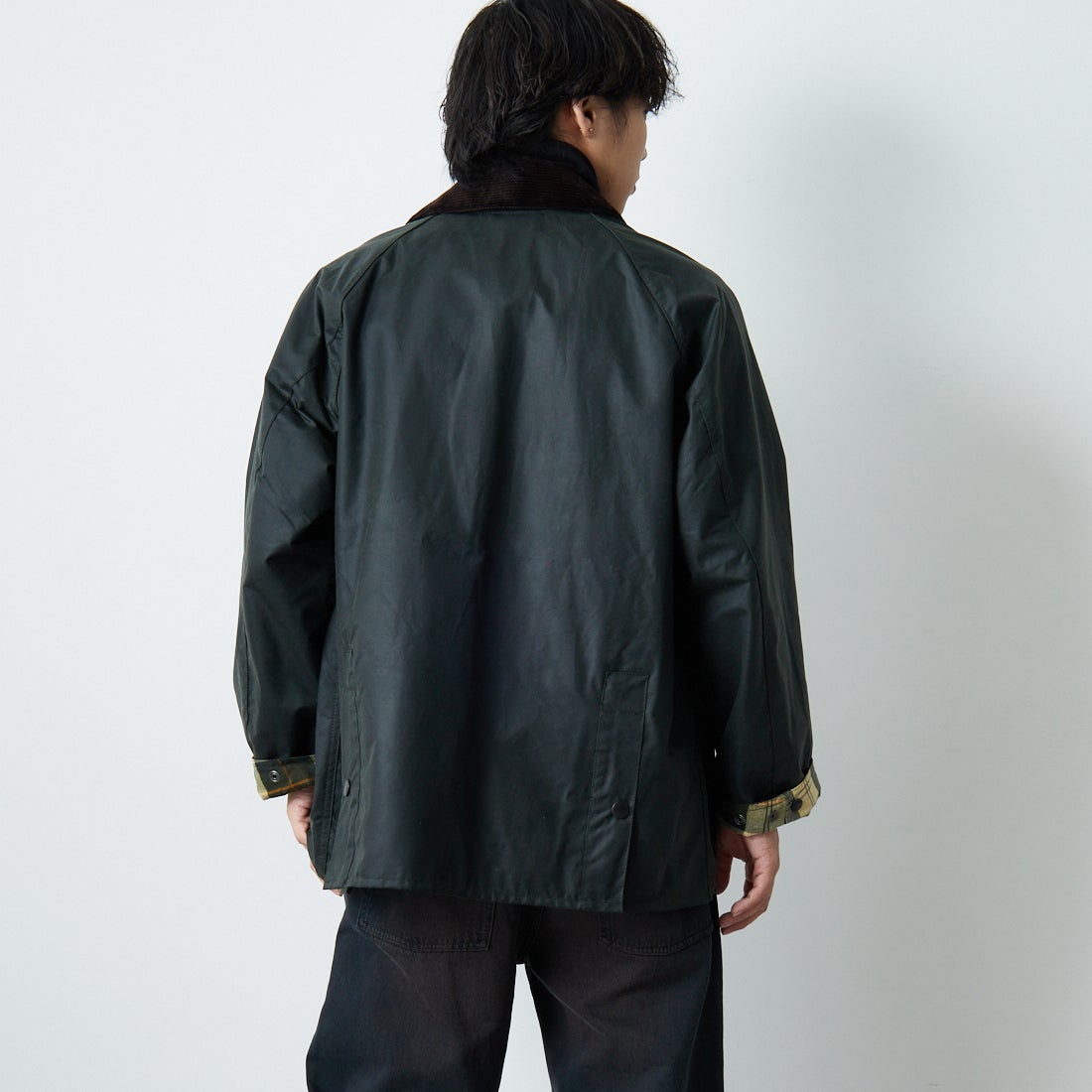 Barbour [バブアー] BEDALE/ビデイル ワックス コットン ブルゾン(オーバーサイズ フィット) [MWX1679] SG91 &&モデル身長：179cm 着用サイズ：38&&