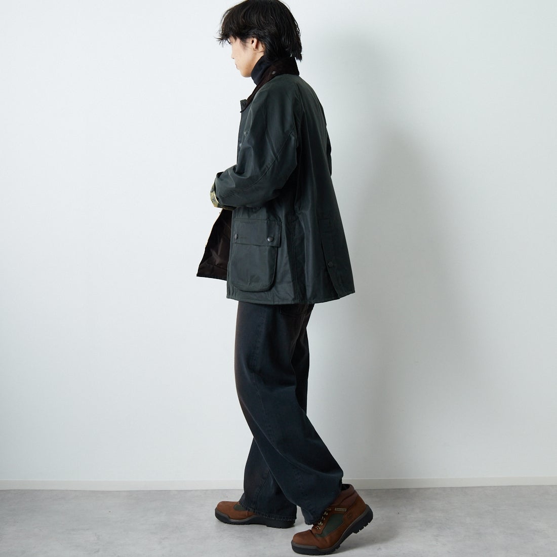 Barbour [バブアー] BEDALE/ビデイル オーバーサイズワックスジャケット [MWX1679] SG91 &&モデル身長：179cm 着用サイズ：38&&