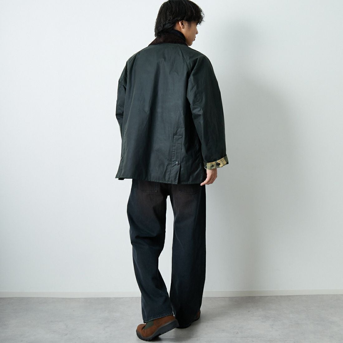 Barbour [バブアー] BEDALE/ビデイル ワックス コットン ブルゾン(オーバーサイズ フィット) [MWX1679] SG91 &&モデル身長：179cm 着用サイズ：38&&
