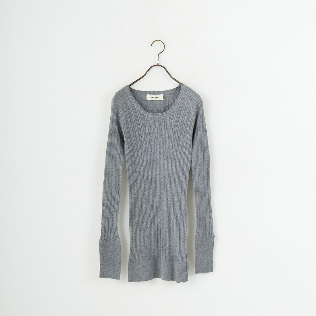 tumugu: [ツムグ] Uネック ランダムリブニット [TK9407A] 86 STEAL G