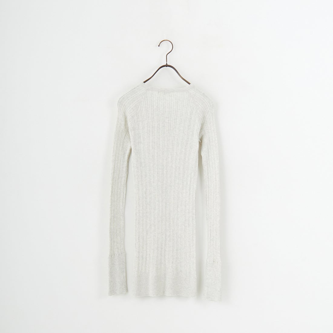 tumugu: [ツムグ] Uネック ランダムリブニット [TK9407A] 03 OATMEAL