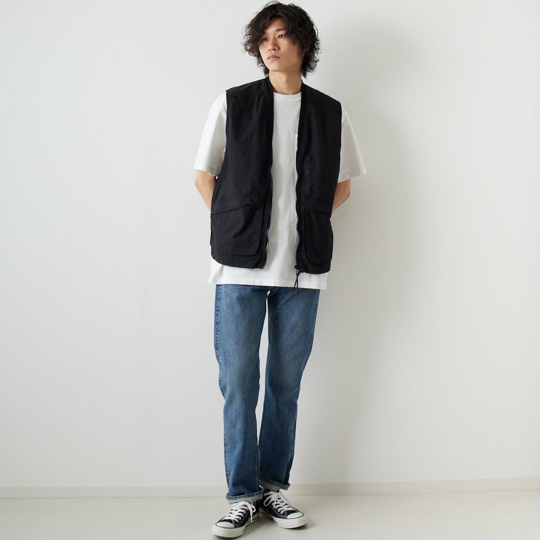 orSlow [オアスロウ] 107アイビーフィットデニム [01-0107] 84 2 YEAR &&モデル身長：182cm 着用サイズ：1&&