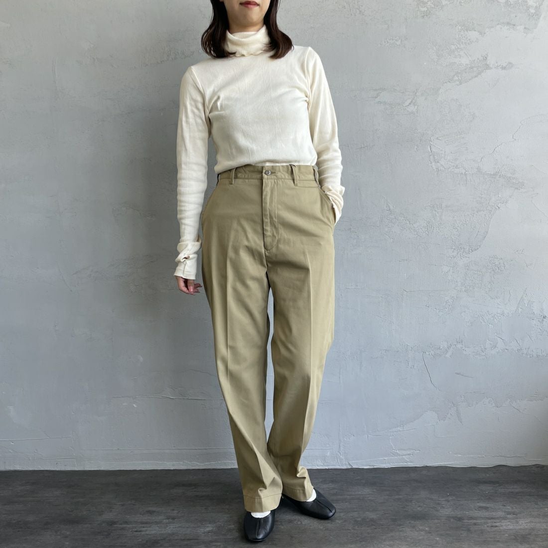 THE SHINZONE [ザ シンゾーン] ウォッシュド ハイウエストチノパン