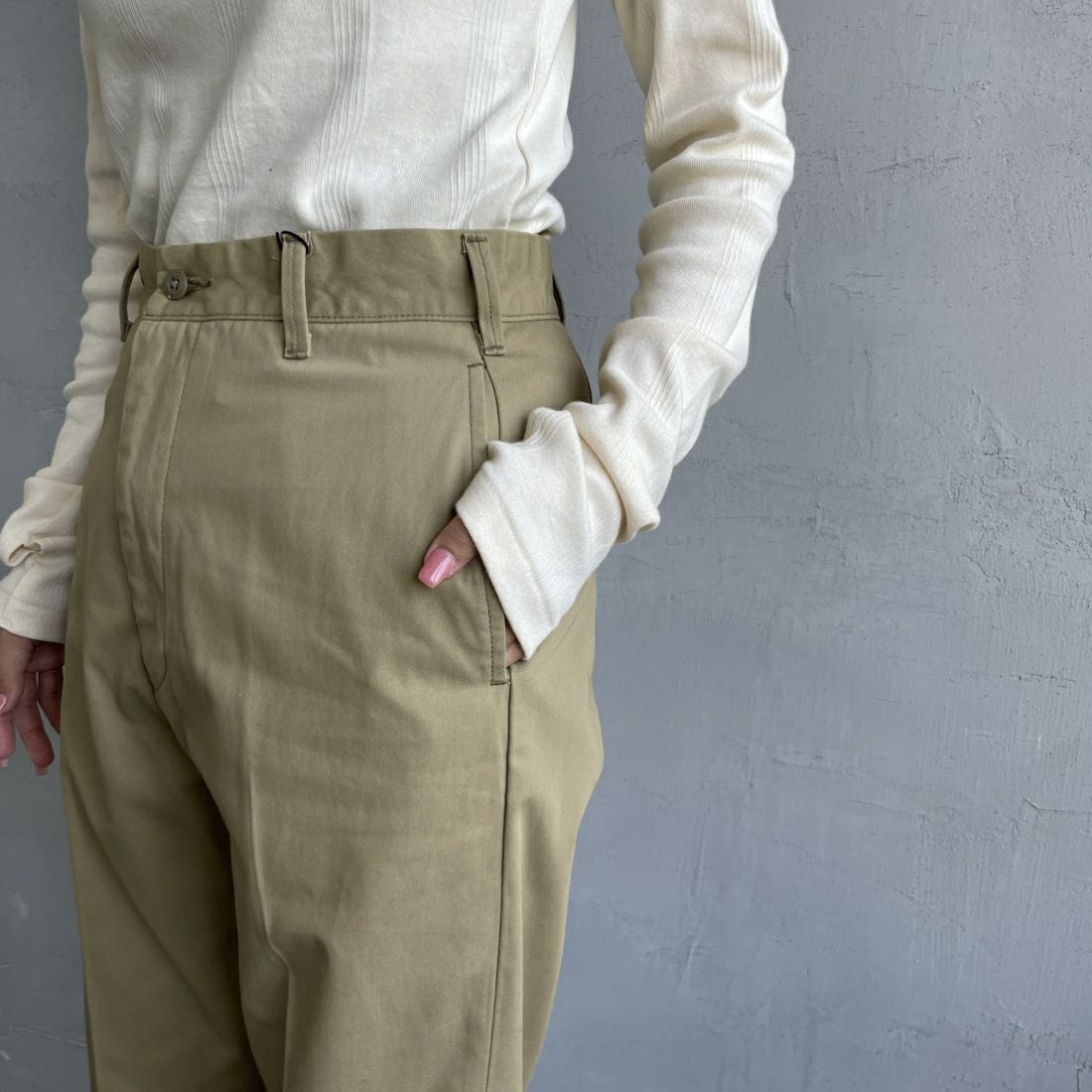 THE SHINZONE [ザ シンゾーン] ウォッシュド ハイウエストチノパン