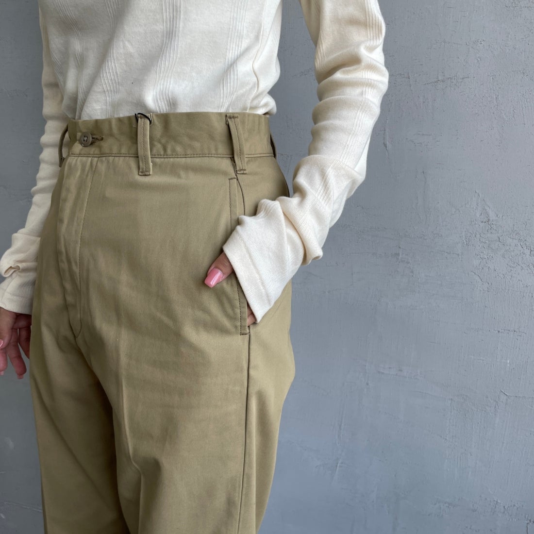 THE SHINZONE [ザ シンゾーン] ウォッシュド ハイウエストチノパン [23MMSPA07] 41 BEIGE