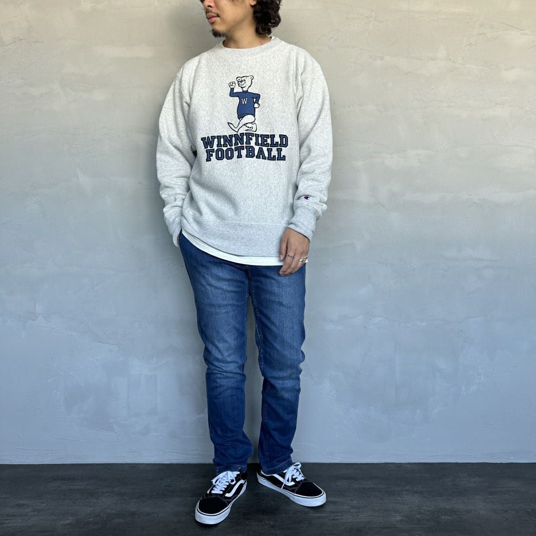 GRAMiCCi [グラミチ] ストレッチデニムNNパンツ クロップド [G112-OGSD] DARK USED &&モデル身長：173cm 着用サイズ：M&&