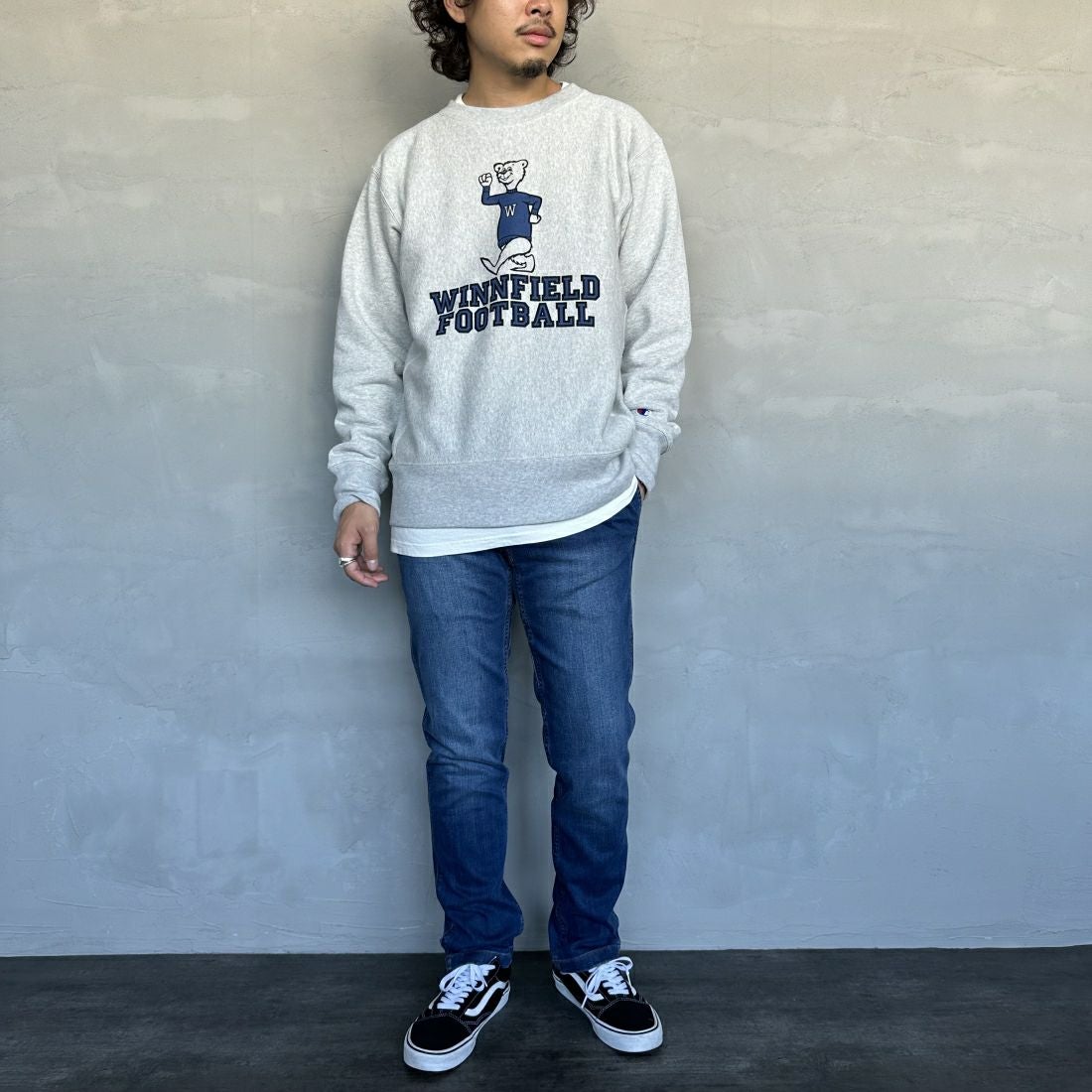 GRAMiCCi [グラミチ] ストレッチデニムNNパンツ クロップド [G112-OGSD] DARK USED &&モデル身長：173cm 着用サイズ：M&&