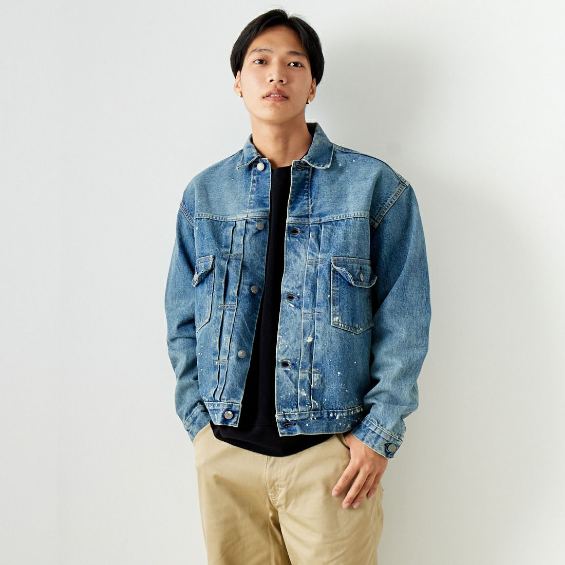 97 DENIM U&&モデル身長：179cm 着用サイズ：5&&