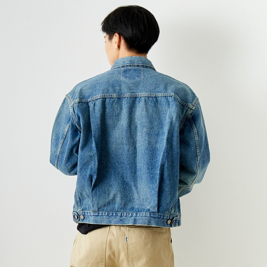 orSlow [オアスロウ] 別注 TYPE2 1950Sプリーツフロントデニムジャケット [81-6002-JF] 97 DENIM U &&モデル身長：179cm 着用サイズ：5&&
