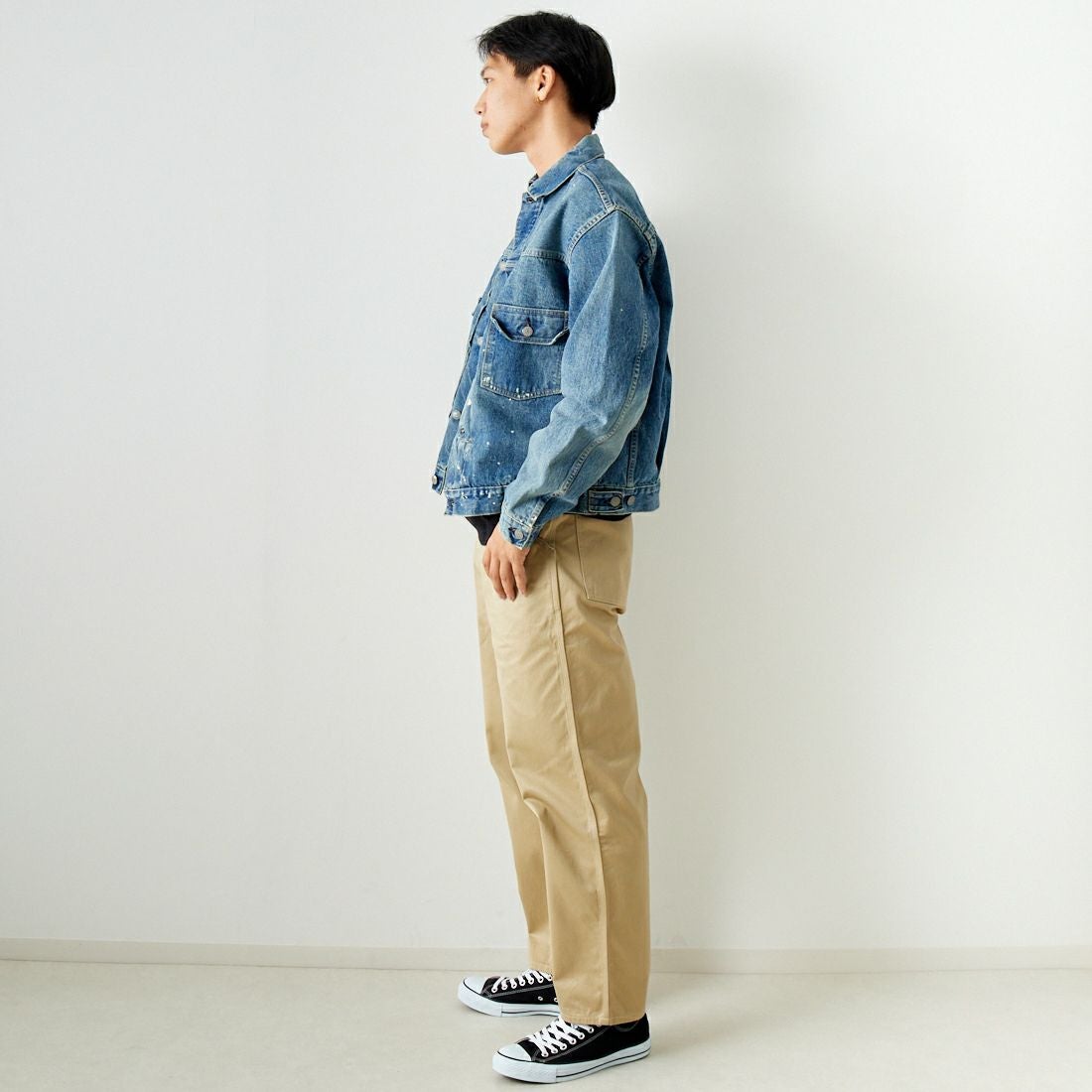 orSlow [オアスロウ] 別注 TYPE2 1950Sプリーツフロントデニムジャケット [81-6002-JF] 97 DENIM U &&モデル身長：179cm 着用サイズ：5&&