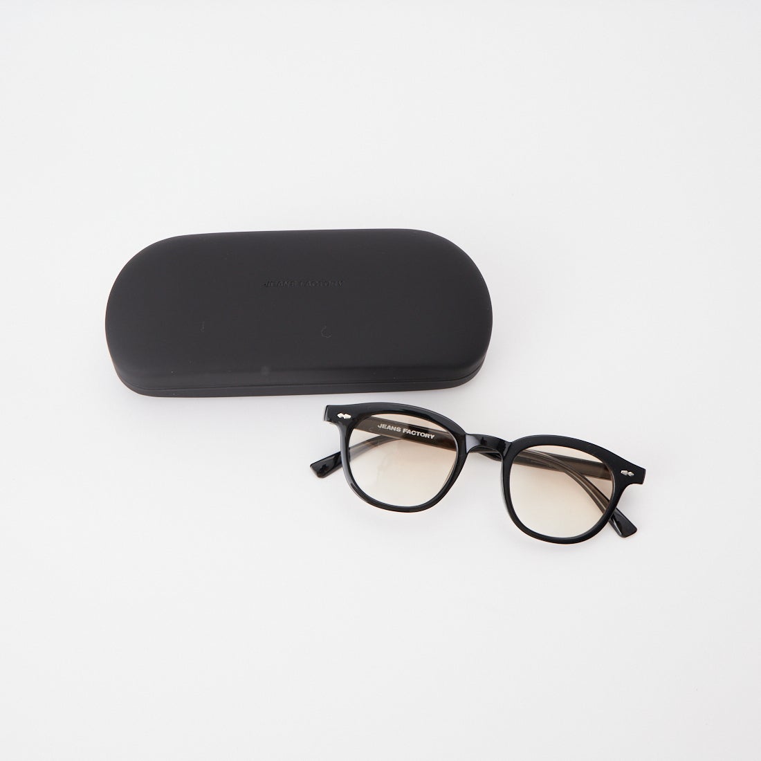 JEANS FACTORY [ジーンズファクトリー] カラーレンズ ウェリントンフラットサングラス [86374] BLK/L.BRN