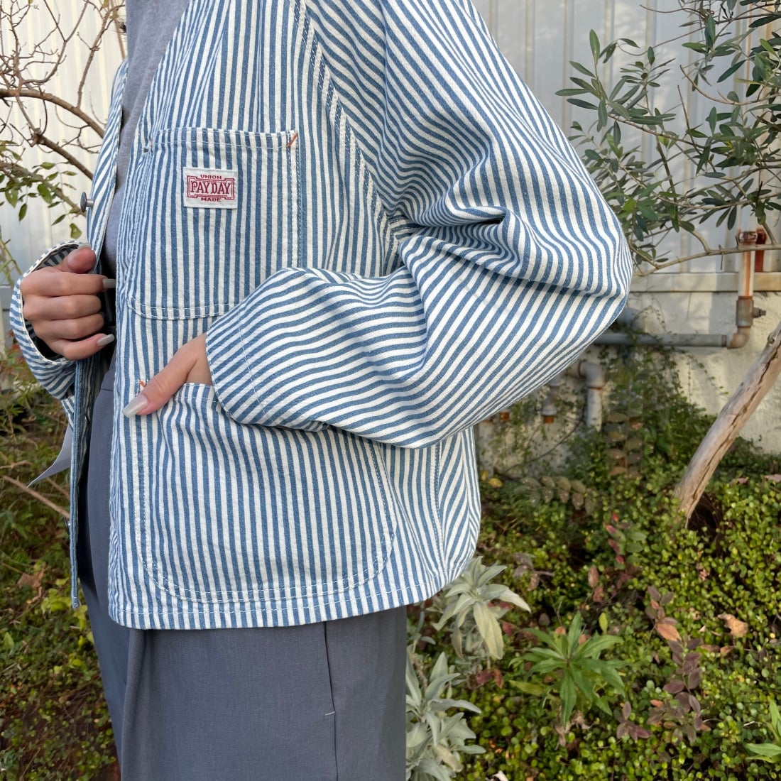 PAY DAY [ペイデイ] 別注 エンジニアジャケット [PD10-CA-IN4-JF] ﾋｯｺﾘｰ &&モデル身長：156cm 着用サイズ：F&&