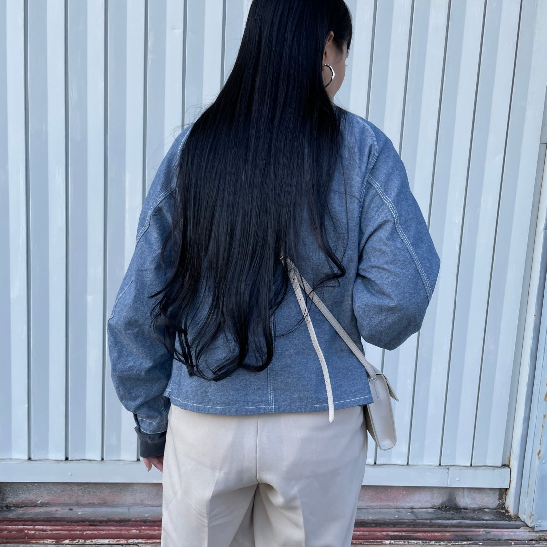 PAY DAY [ペイデイ] 別注 エンジニアジャケット [PD10-CA-IN4-JF] ｼｬﾝﾌﾞﾚｰ &&モデル身長：163cm 着用サイズ：F&&