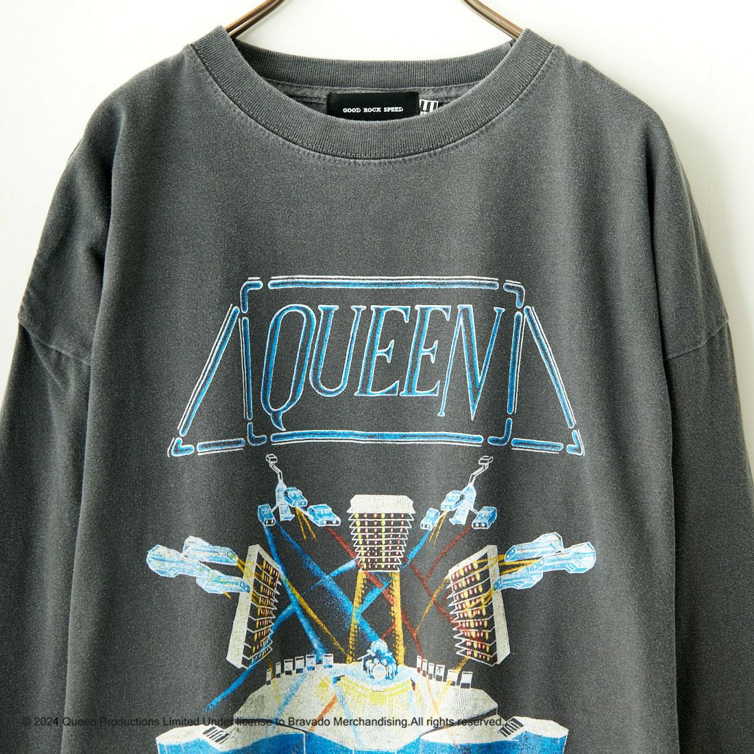 GOOD ROCK SPEED [グッドロックスピード] 別注 QUEEN ロゴプリントロングスリーブTシャツ [INTN-003-JF] BLACK