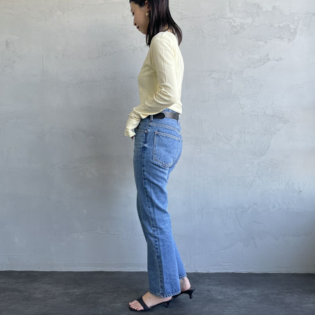 NEEDBY heritage [ニードバイヘリテージ] 別注 GEORGE ブーツカットデニム [GEORGE-JF] MB &&モデル身長：160cm 着用サイズ：26&&