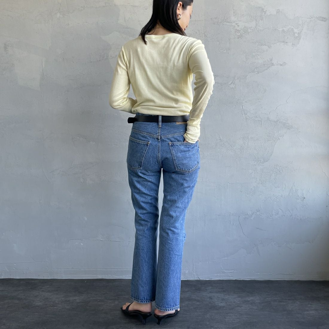 NEEDBY heritage [ニードバイヘリテージ] 別注 GEORGE ブーツカットデニム [GEORGE-JF] MB &&モデル身長：160cm 着用サイズ：26&&