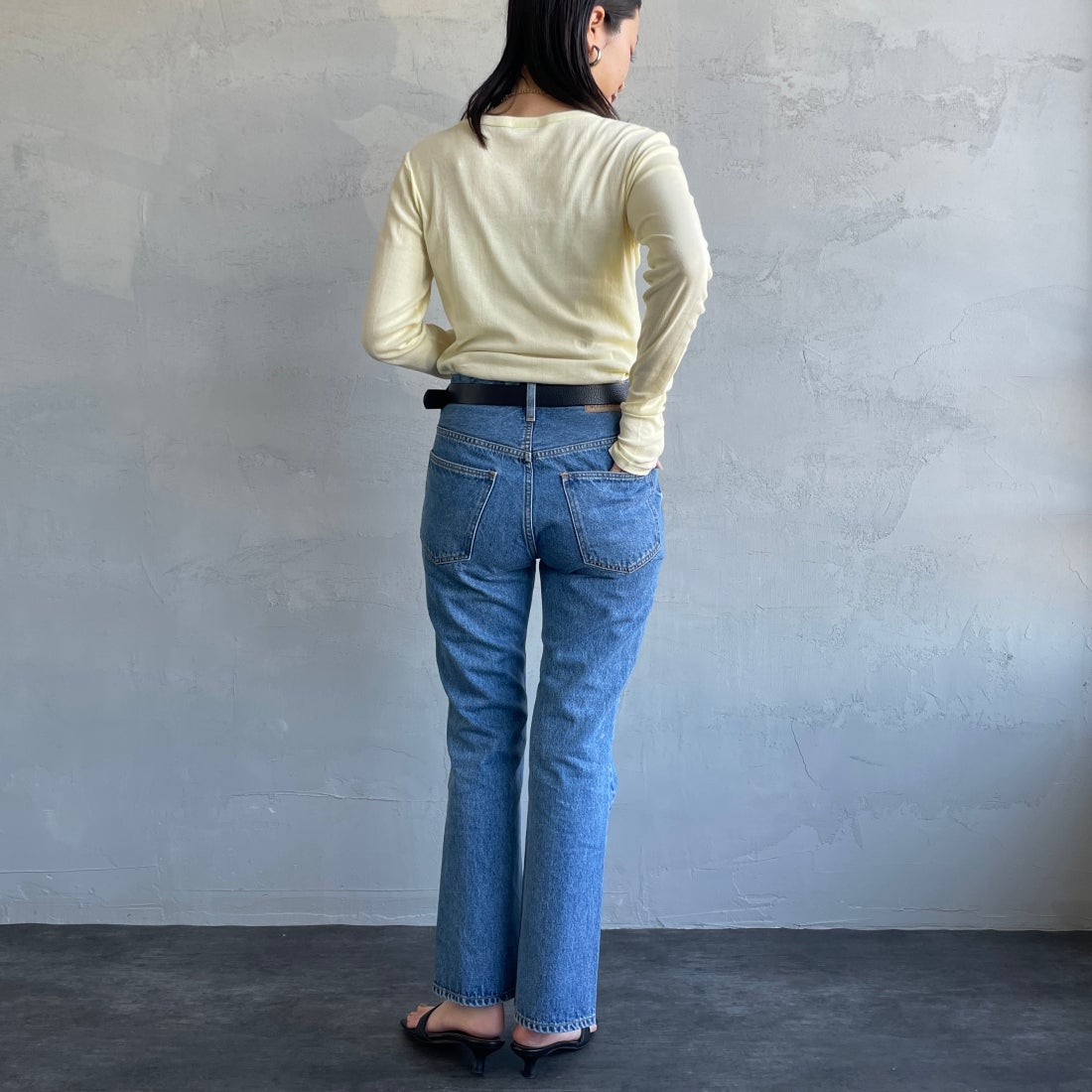 NEEDBY heritage [ニードバイヘリテージ] 別注 GEORGE ブーツカットデニム [GEORGE-JF] MB &&モデル身長：160cm 着用サイズ：26&&