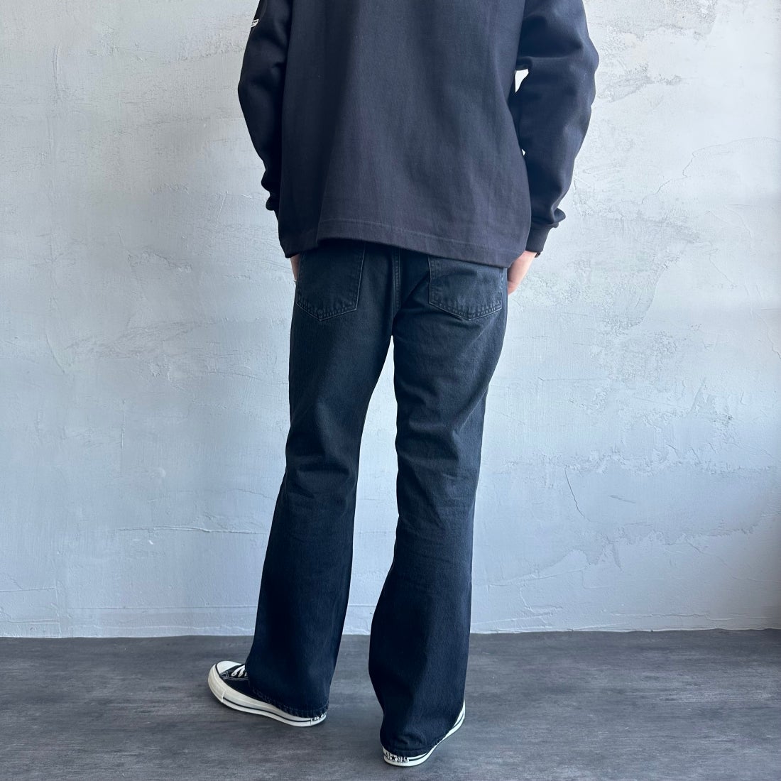 NEEDBY heritage [ニードバイヘリテージ] 別注 GEORGE ブーツカットデニム [GEORGE-JF] BO &&モデル身長：173cm 着用サイズ：29&&
