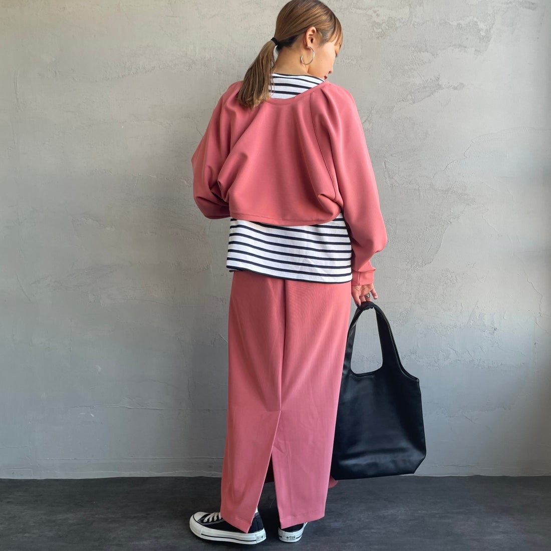 By/m [バイエム] ギャザーベルト付きカットボレロ [23142064] 41 MACARON &&モデル身長：156cm 着用サイズ：F&&