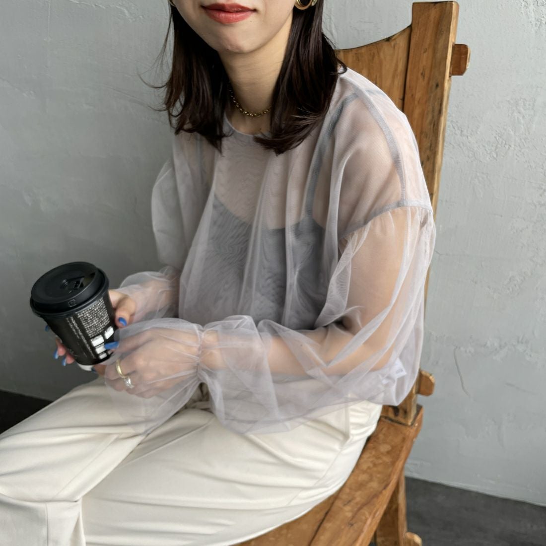 05 L.GRAY&&モデル身長：163cm 着用サイズ：F&&