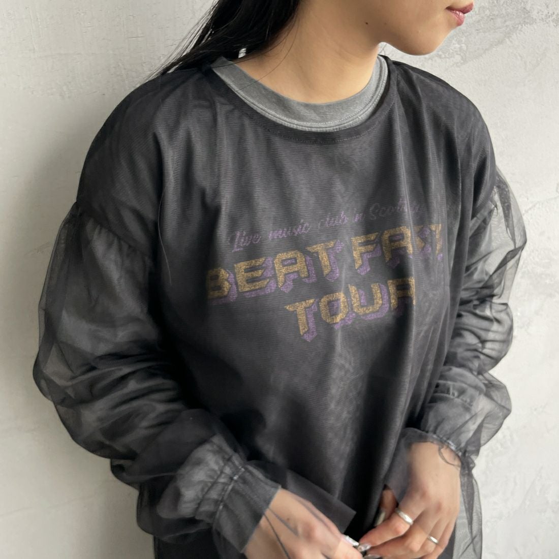 09 BLACK&&モデル身長：156cm 着用サイズ：F&&