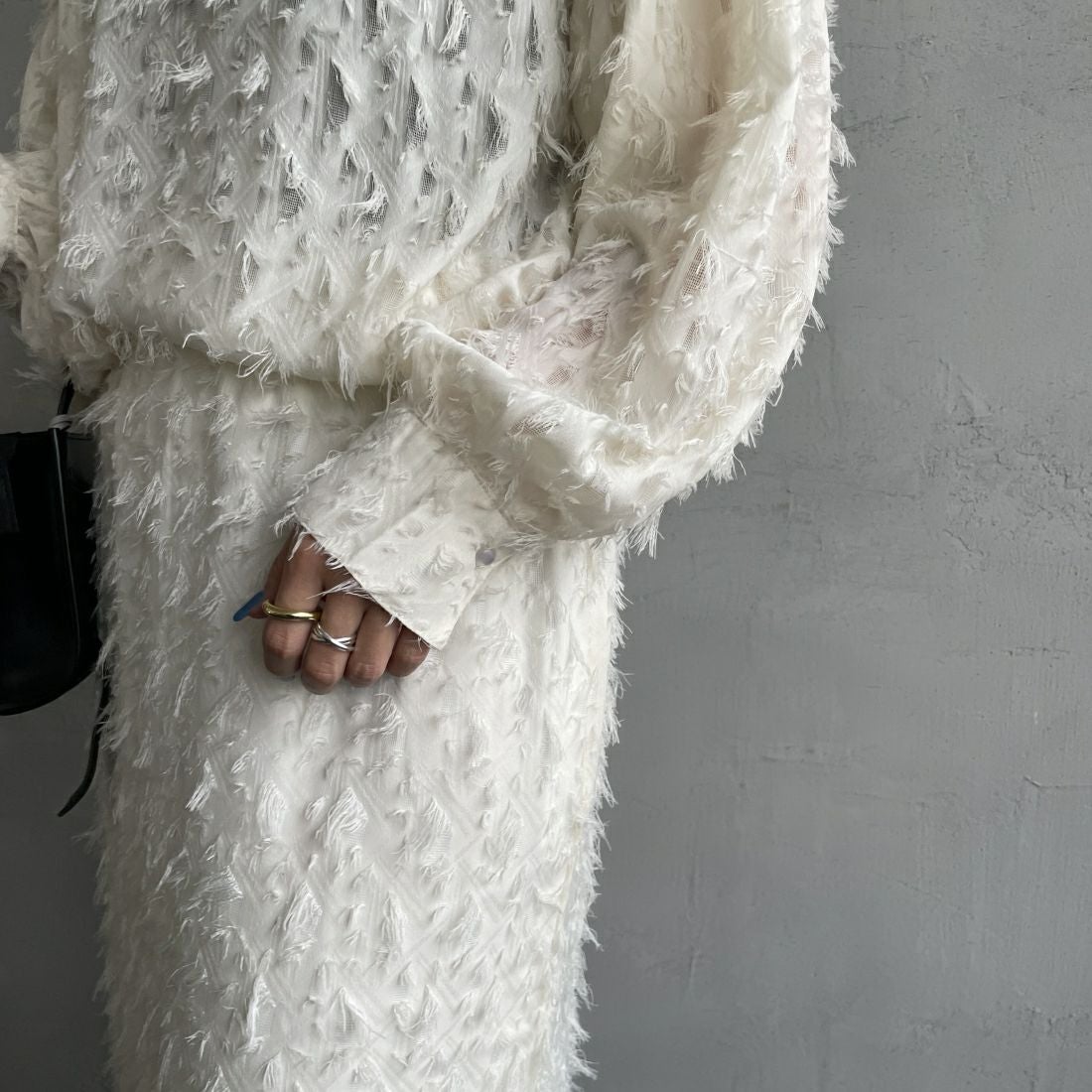 By/m [バイエム] ジャガードフリンジ フェザーナローロングスカート [23142061] 02 OFF