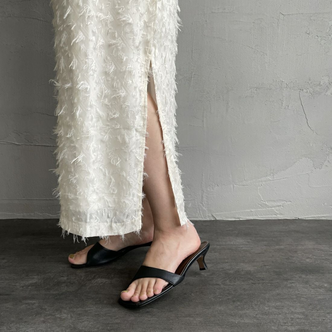 By/m [バイエム] ジャガードフリンジ フェザーナローロングスカート [23142061] 02 OFF