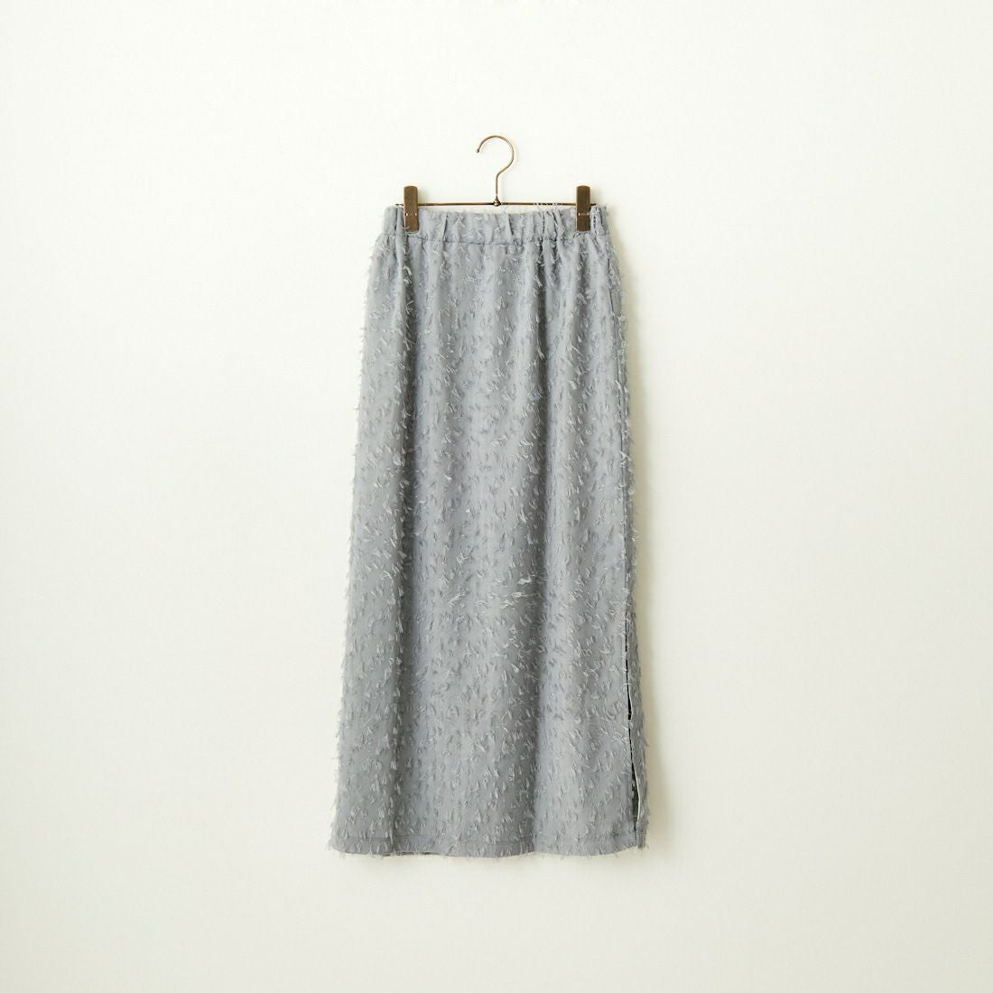 By/m [バイエム] ジャガードフリンジ フェザーナローロングスカート [23142061] 07 GRAY