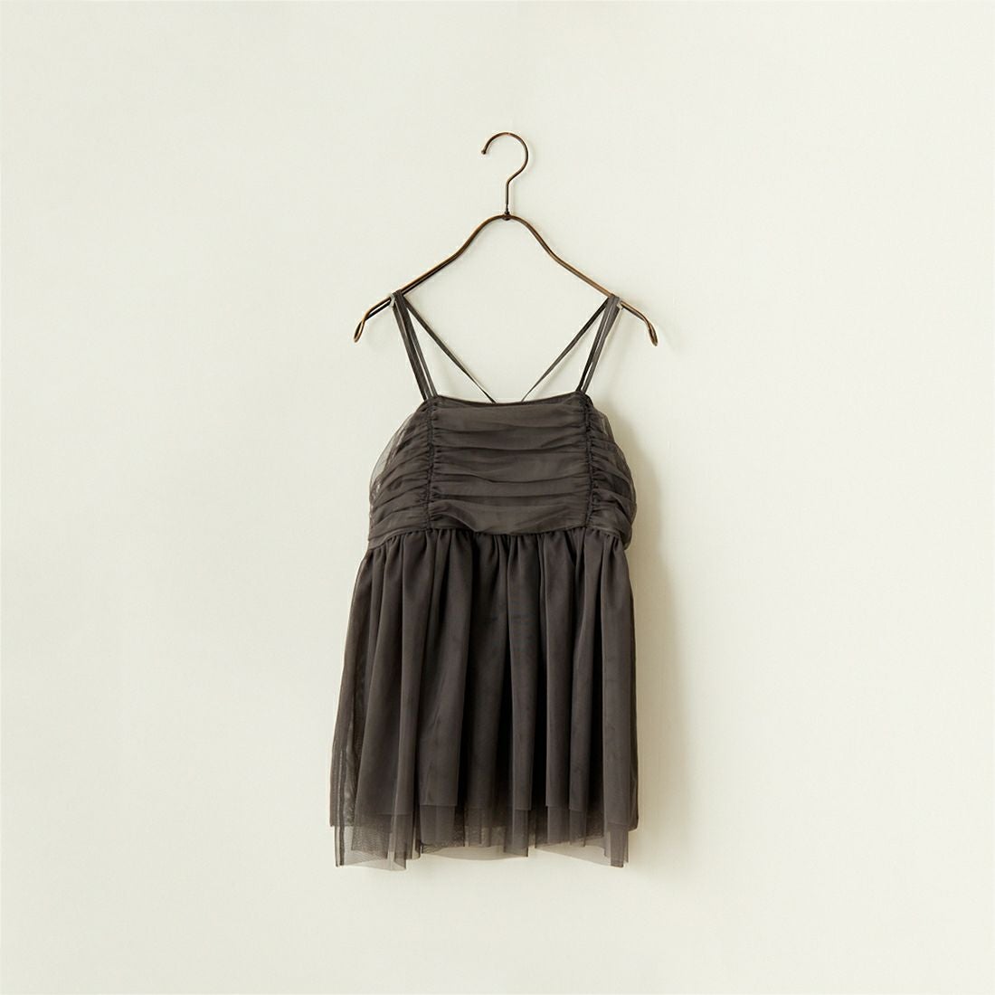 By/m [バイエム] ギャザーチュールキャミソール [24112008] 07 GRAY