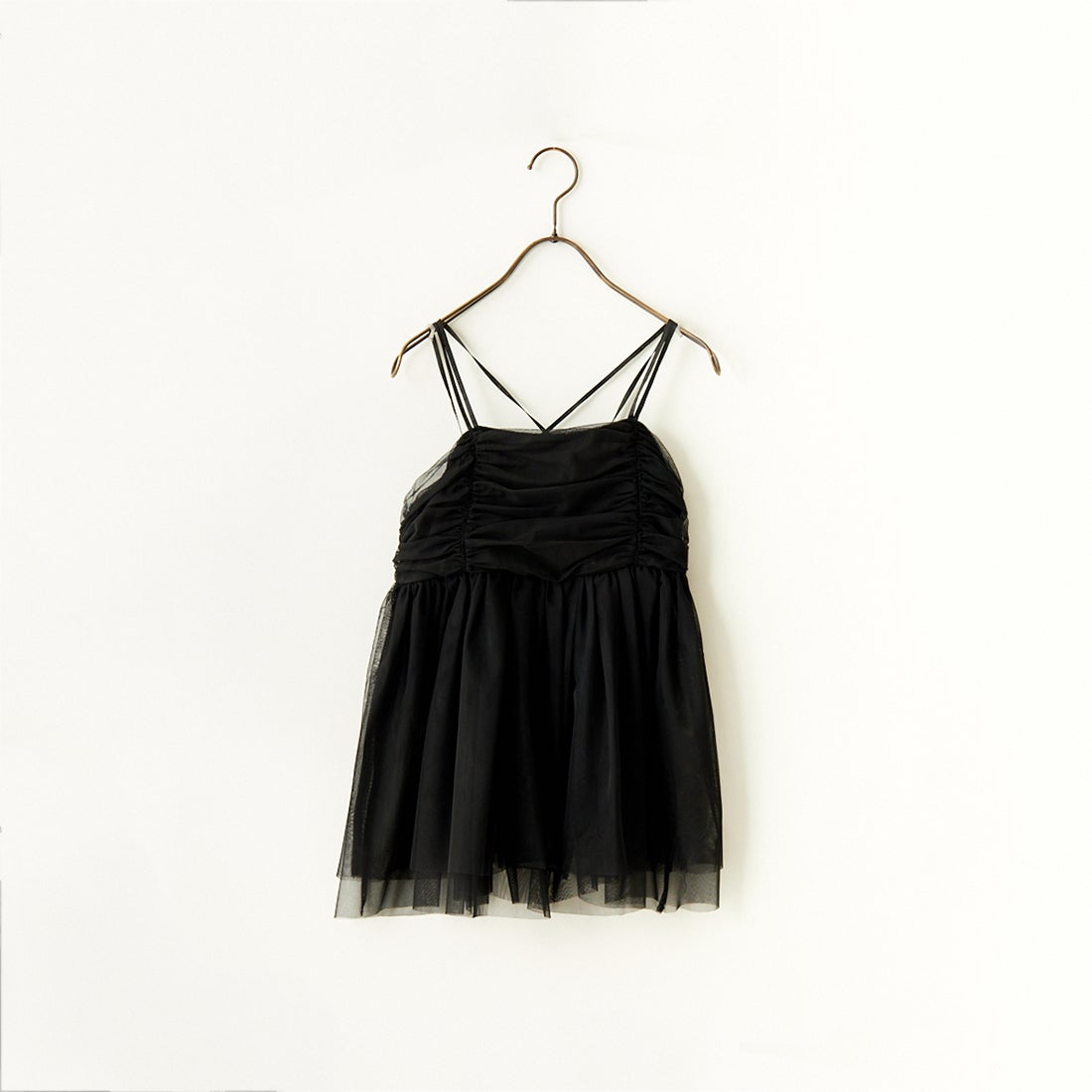 By/m [バイエム] ギャザーチュールキャミソール [24112008] 09 BLACK