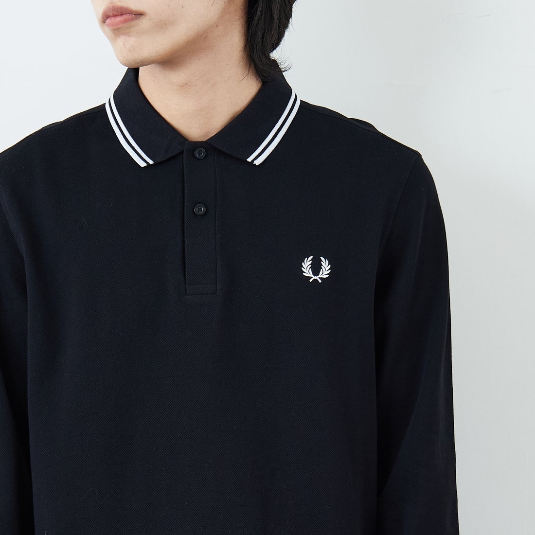 FRED PERRY [フレッドペリー] ツインティップライン ロングスリーブポロシャツ [M3636] 350 BLACK