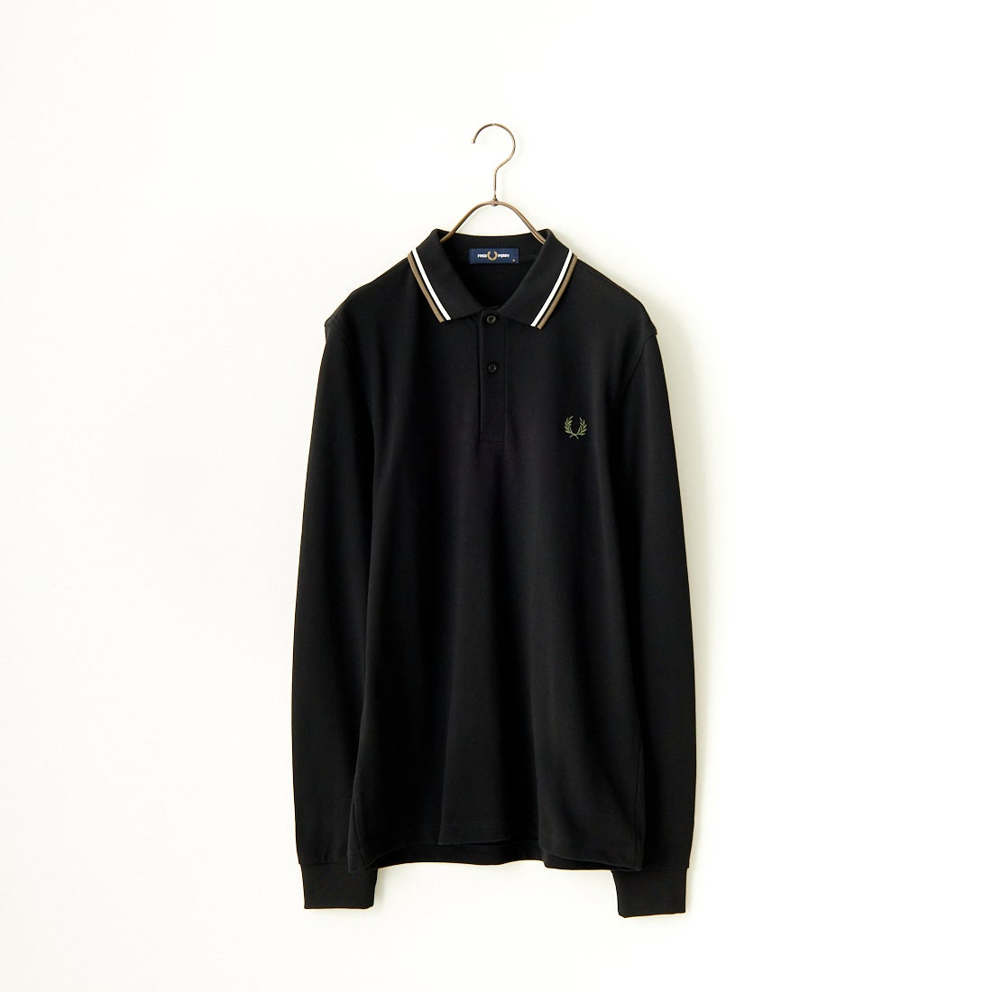 FRED PERRY [フレッドペリー] ツインティップライン ロングスリーブポロシャツ [M3636] 350 BLACK