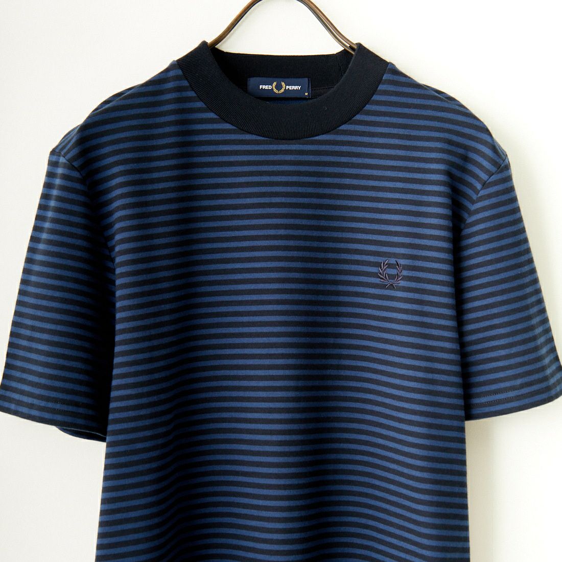 FRED PERRY [フレッドペリー] ファインストライプ ヘビーウエイトTシャツ [M6581] Y92 NAVY/T
