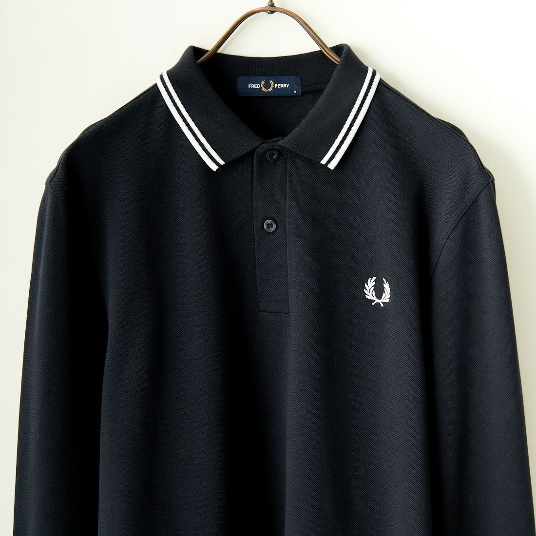 FRED PERRY [フレッドペリー] ツインティップライン ロングスリーブポロシャツ [M3636] 350 BLACK
