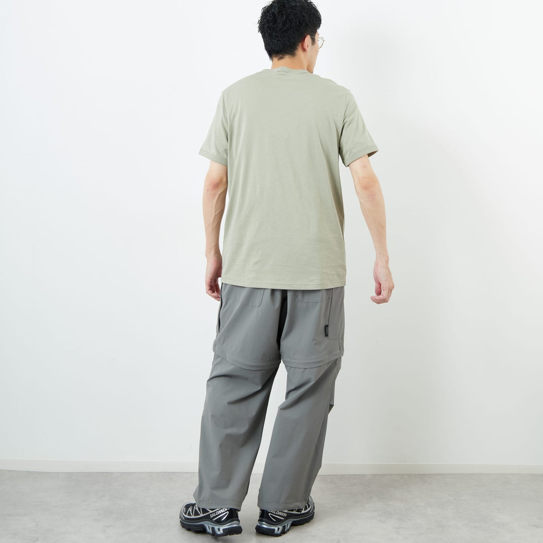 FRED PERRY [フレッドペリー] ワンポイントロゴ刺繍 ショートスリーブ リンガーTシャツ [M3519] R26 SEAGRA &&モデル身長：168cm 着用サイズ：M&&